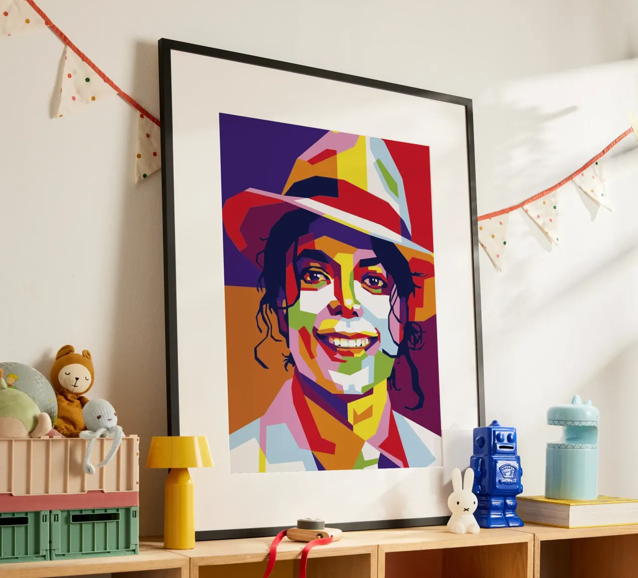 Michael Jackson wpap poster con telaio in legno da Dumery Art