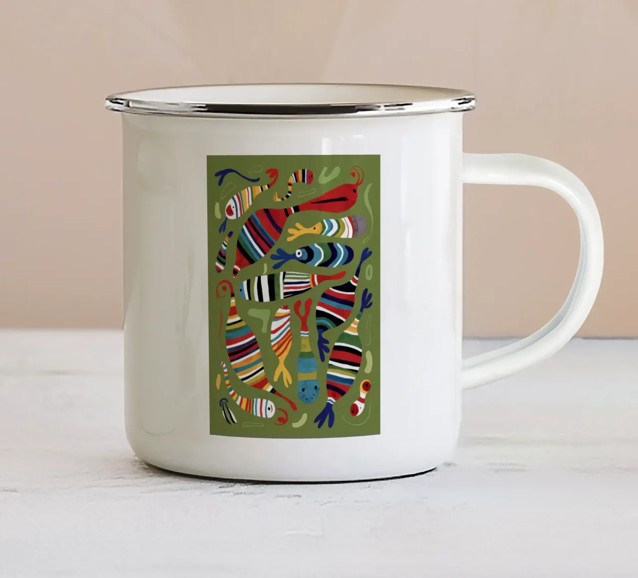Forma astratta di serpente tazza in smalto da Lyra Glaze