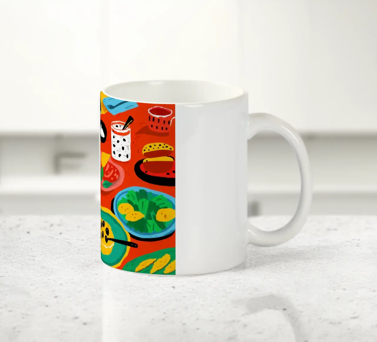 Diffusione di cibo per le feste tazza in ceramica da Lyra Glaze