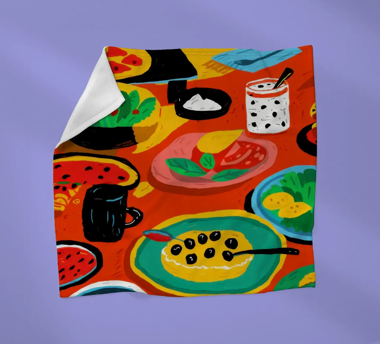 Diffusione di cibo per le feste coperta in pile da Lyra Glaze