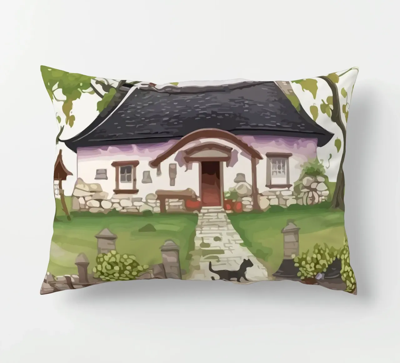 guard dog in front of the house cuscino da Dumery Art