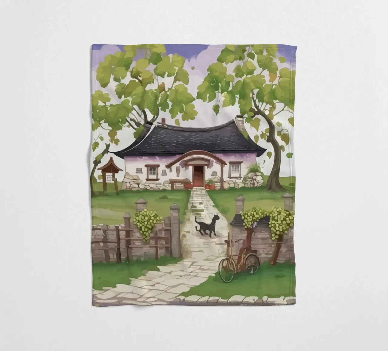 guard dog in front of the house coperta in pile da Dumery Art