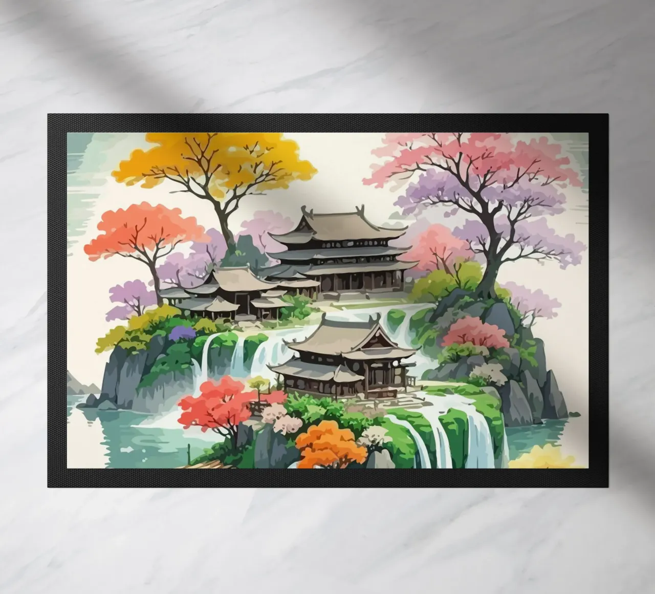 house in the middle of the island around the Japanese mounta zerbino da Dumery Art