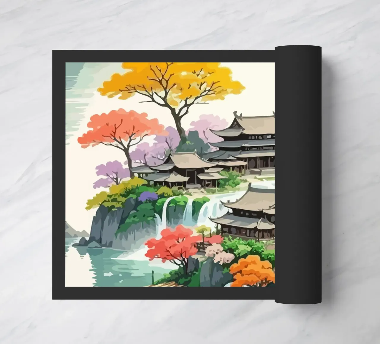 house in the middle of the island around the Japanese mounta zerbino da Dumery Art