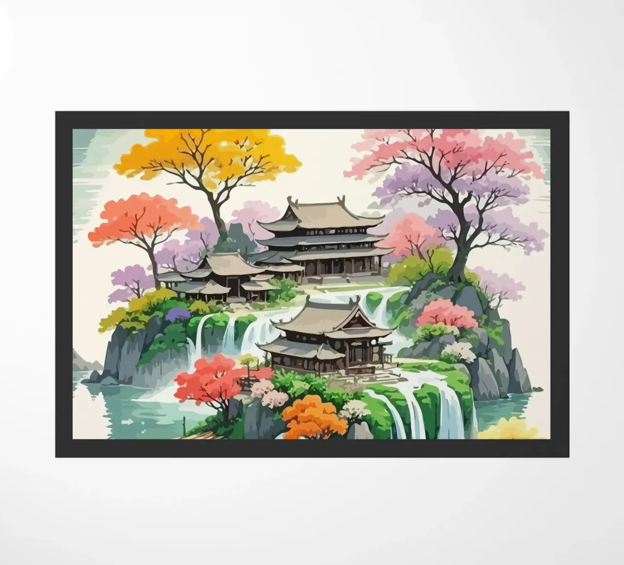 house in the middle of the island around the Japanese mounta zerbino da Dumery Art