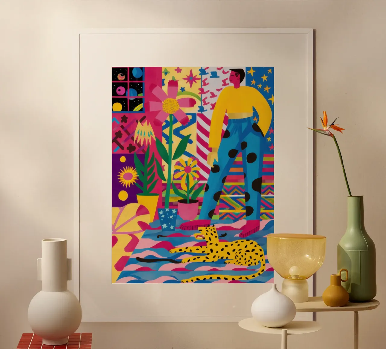 Uomo su pavimento psichedelico poster da Lyra Glaze