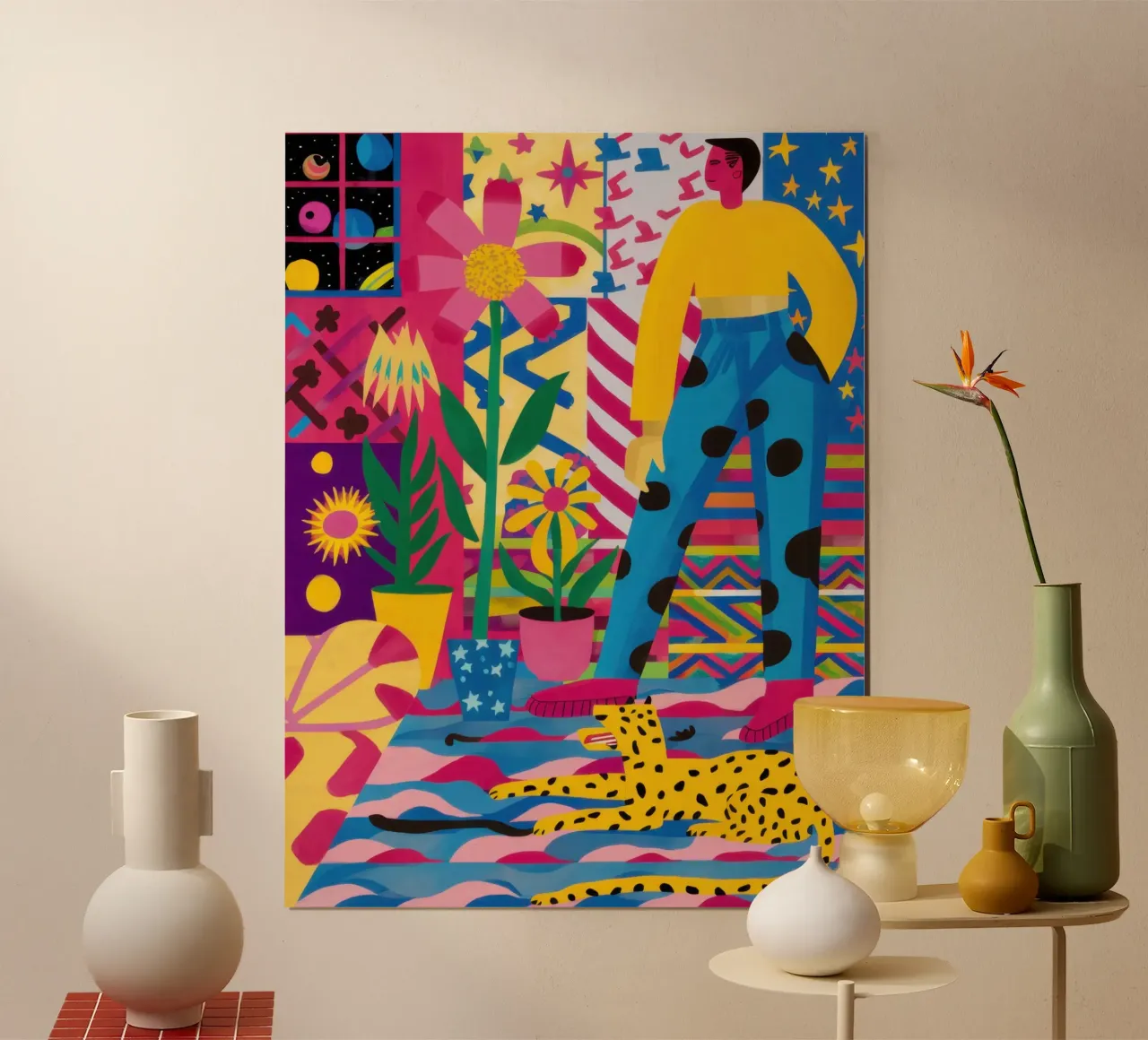 Uomo su pavimento psichedelico poster da Lyra Glaze