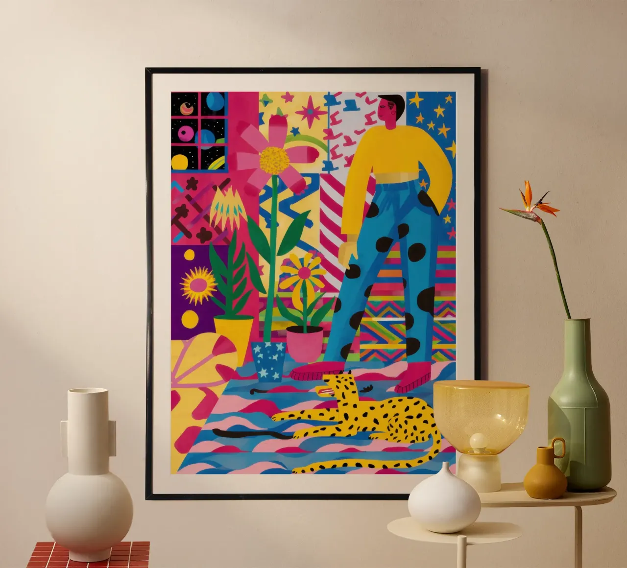 Uomo su pavimento psichedelico poster da Lyra Glaze