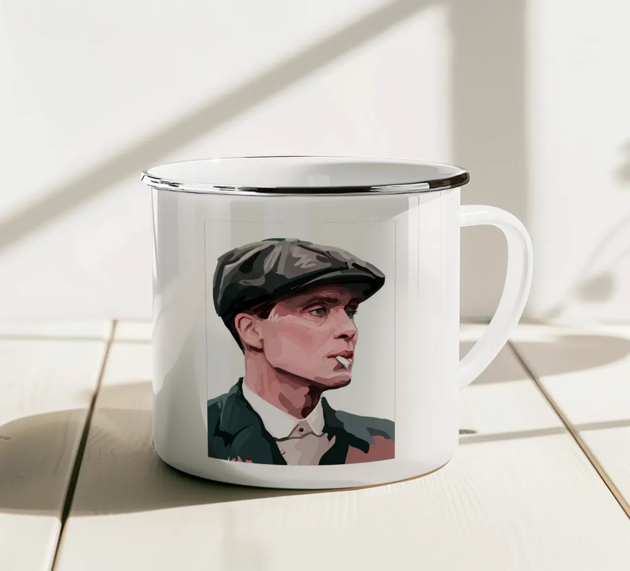 Thomas Shelby tazza in smalto da Dumery Art