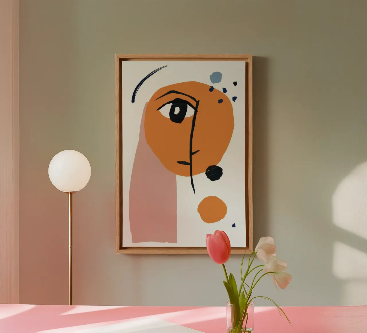 Cubist Contour Muse tela con Cornice a cassetta da Scaller Stars
