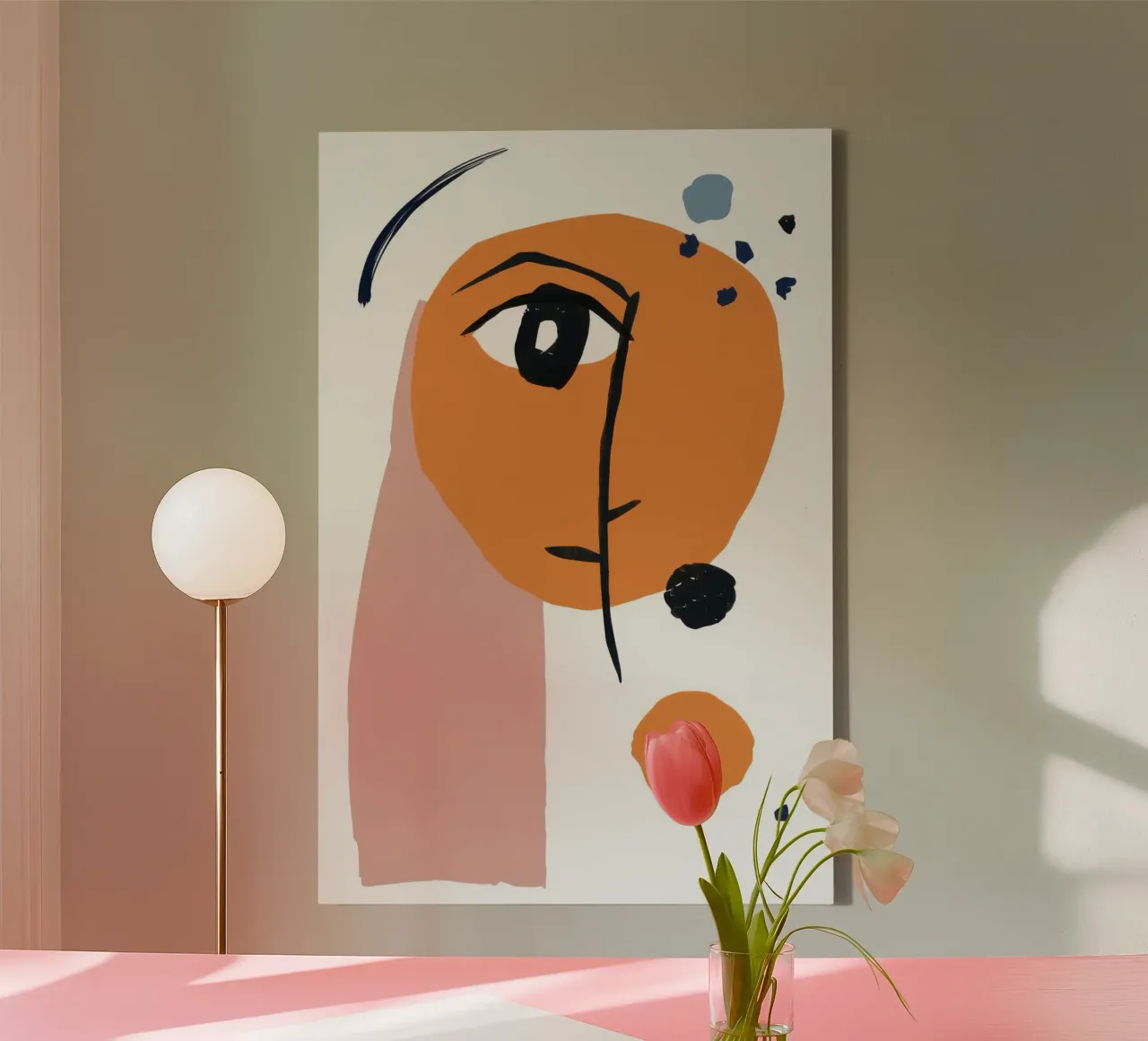 Cubist Contour Muse tela con Cornice a cassetta da Scaller Stars