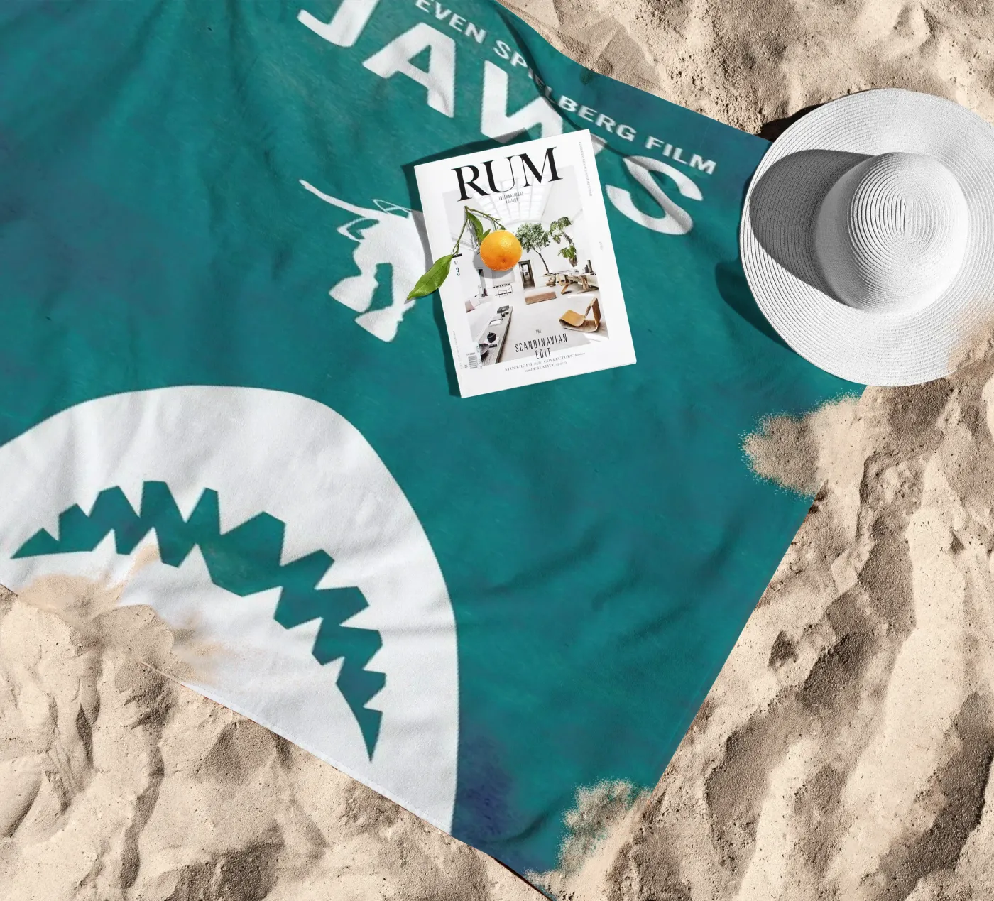 Jaws Inspired beach towel by Calm The Ham