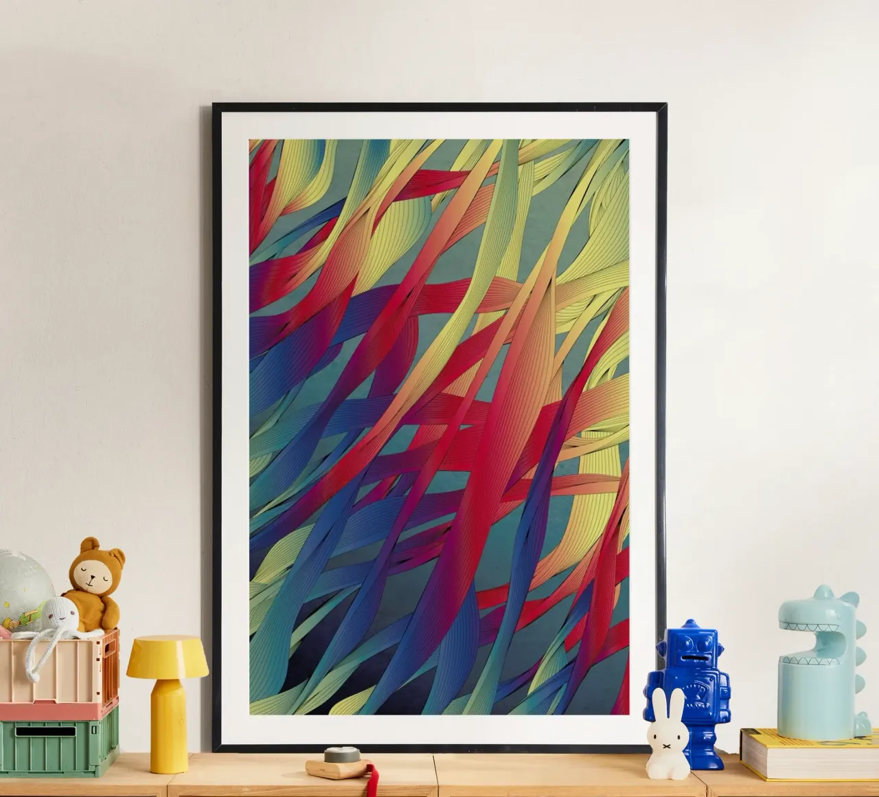 Modern Aquatic poster con telaio in legno da Angelo Cerantola