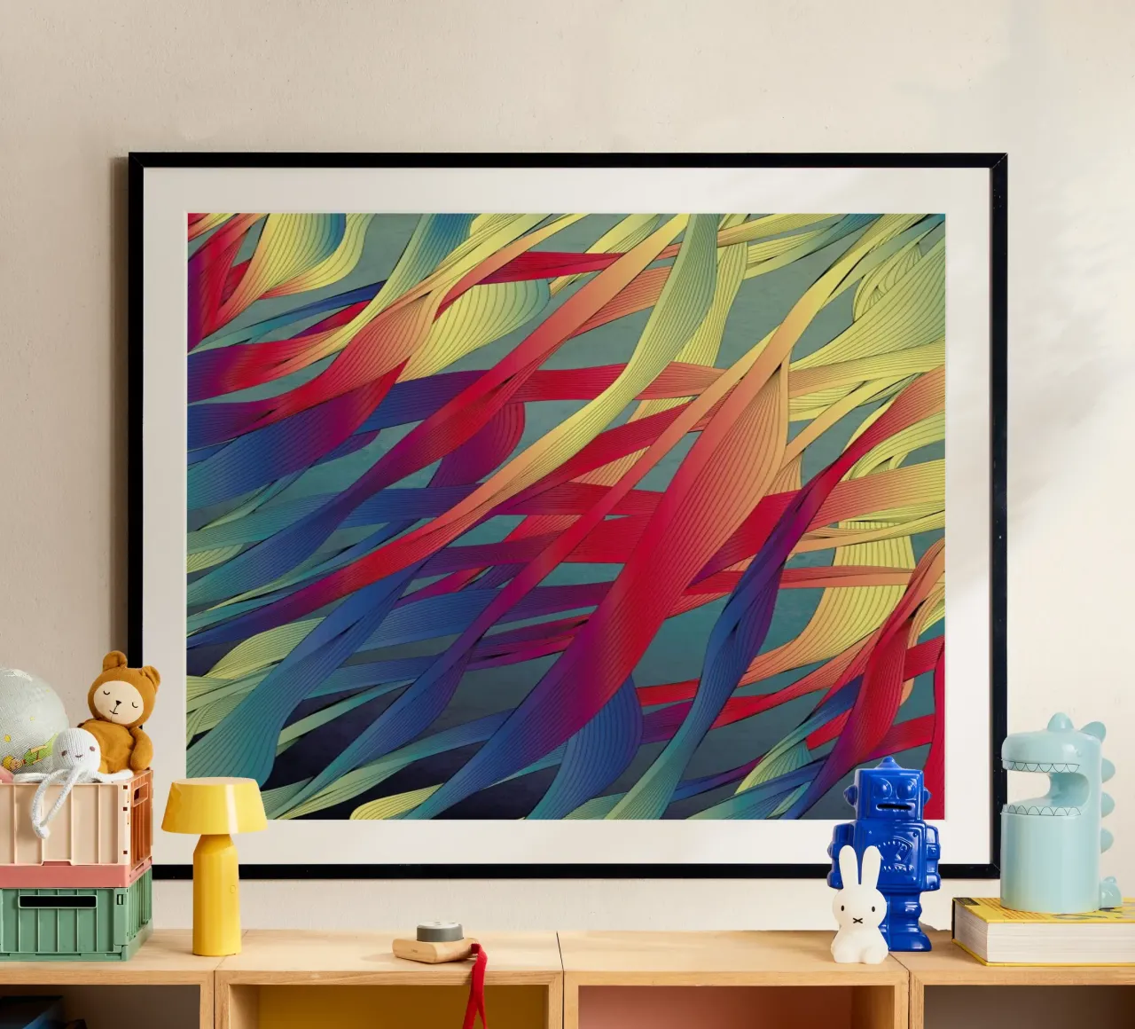 Modern Aquatic poster con telaio in legno da Angelo Cerantola