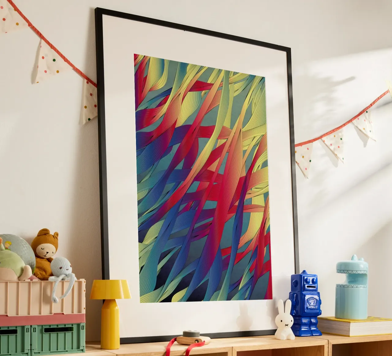 Modern Aquatic poster con telaio in legno da Angelo Cerantola