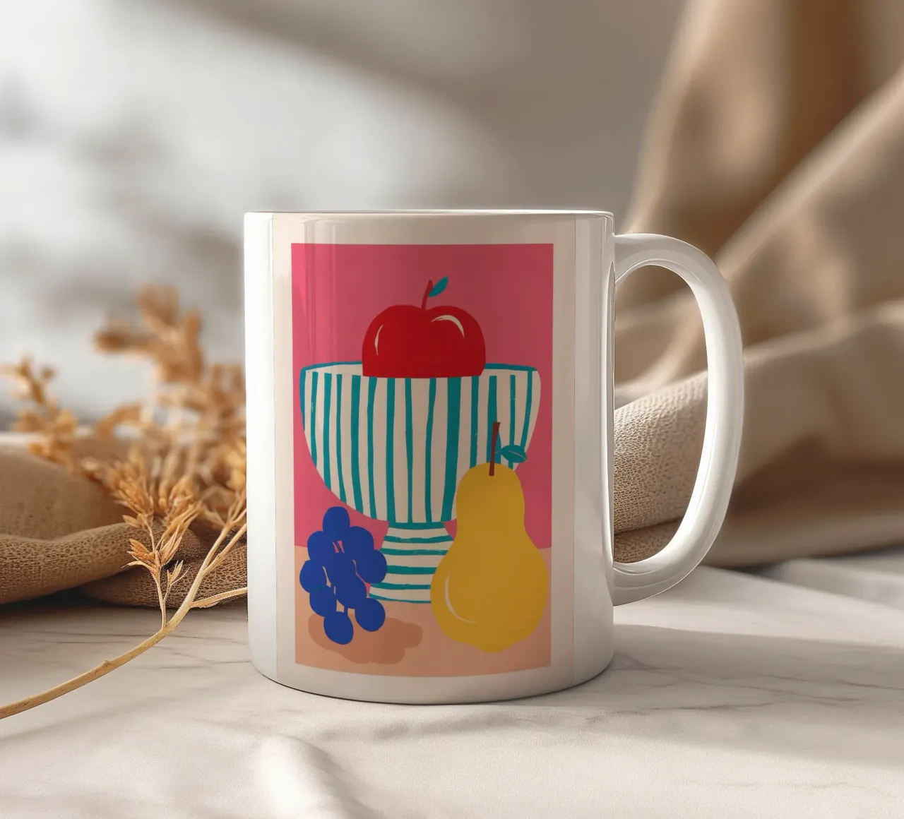 Trio classico di frutta tazza in ceramica da Nova Glaze