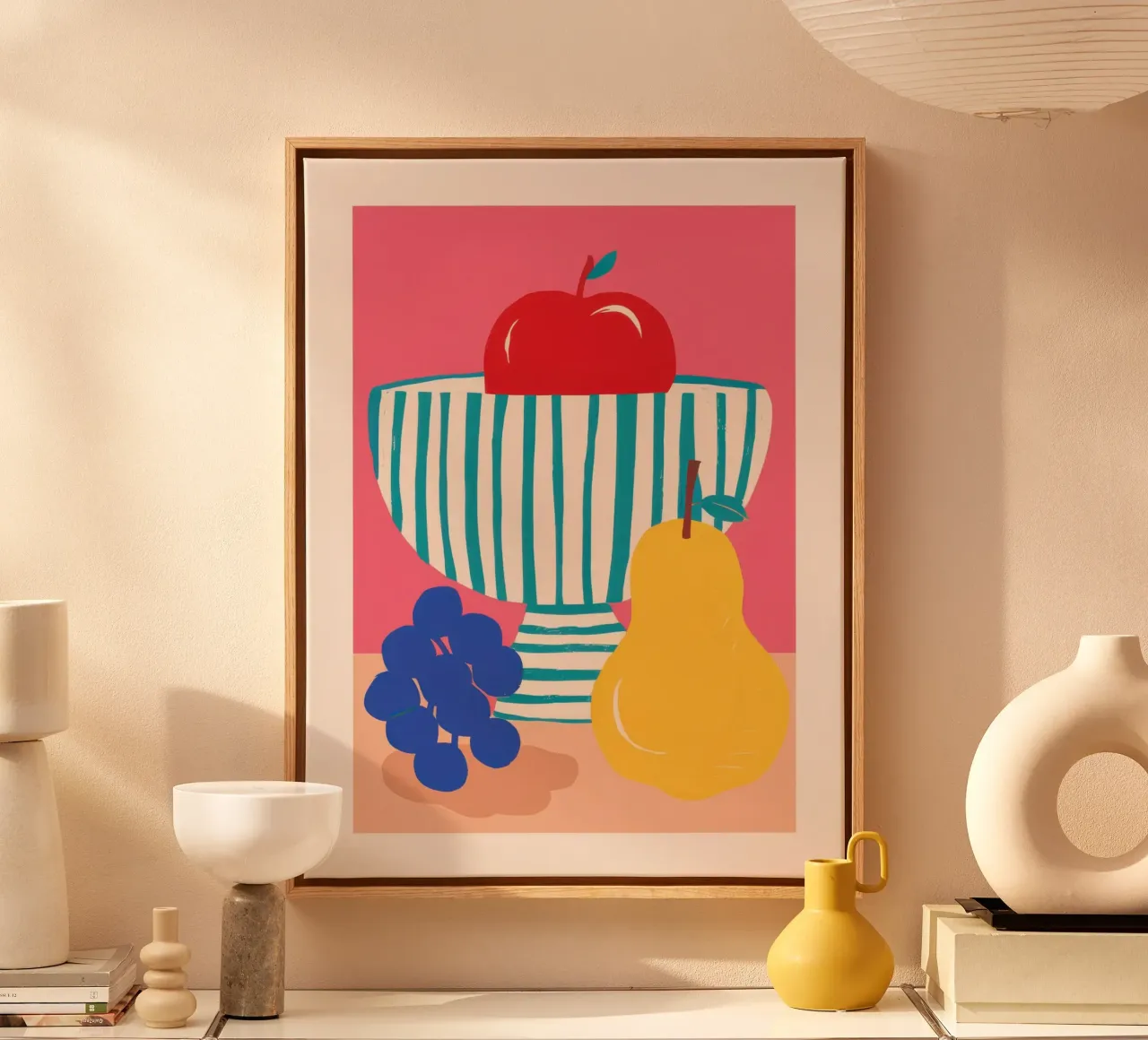Trio classico di frutta tela con Cornice a cassetta da Nova Glaze