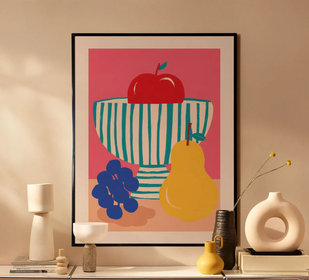 Trio classico di frutta poster con telaio in alluminio da Nova Glaze