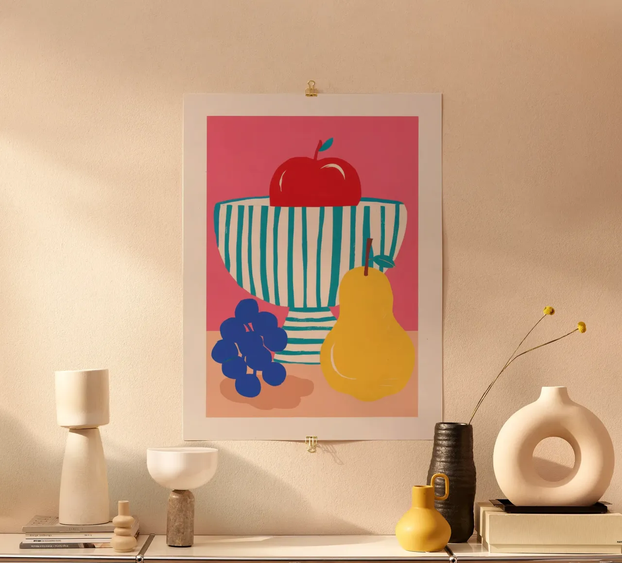 Trio classico di frutta poster con telaio in alluminio da Nova Glaze