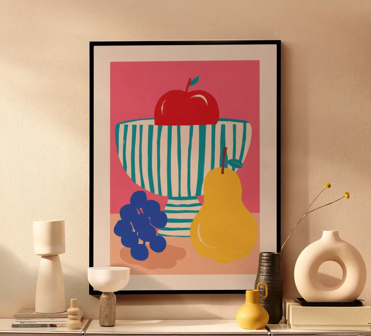 Trio classico di frutta poster con telaio in alluminio da Nova Glaze