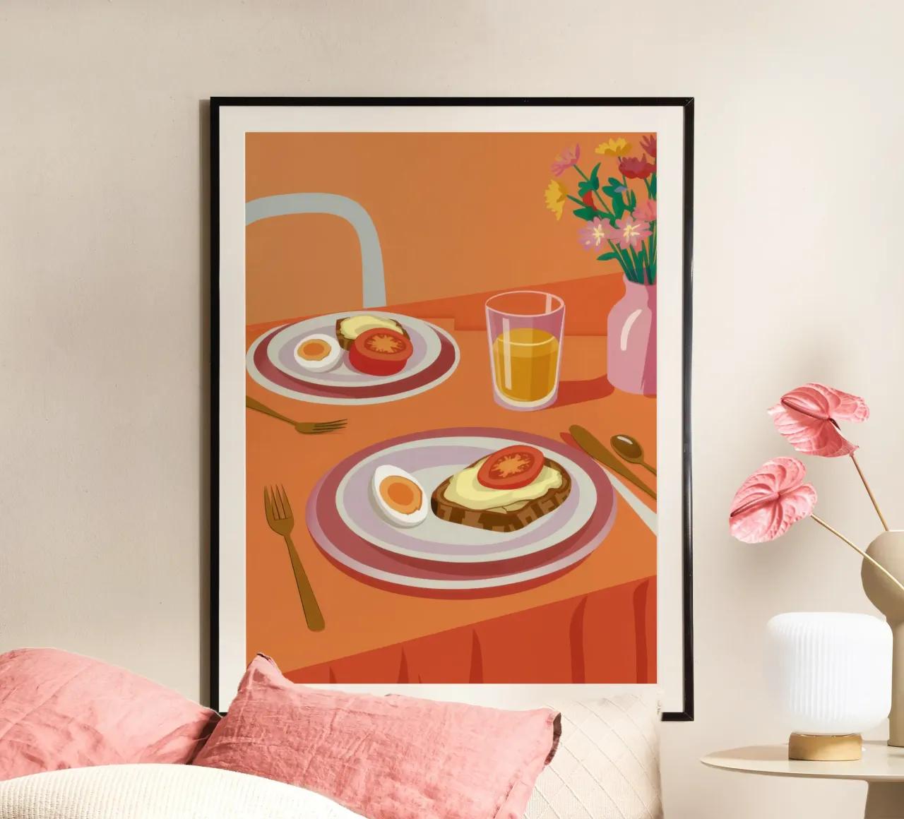 Mattinata di sole poster con telaio in alluminio da Bara Suara