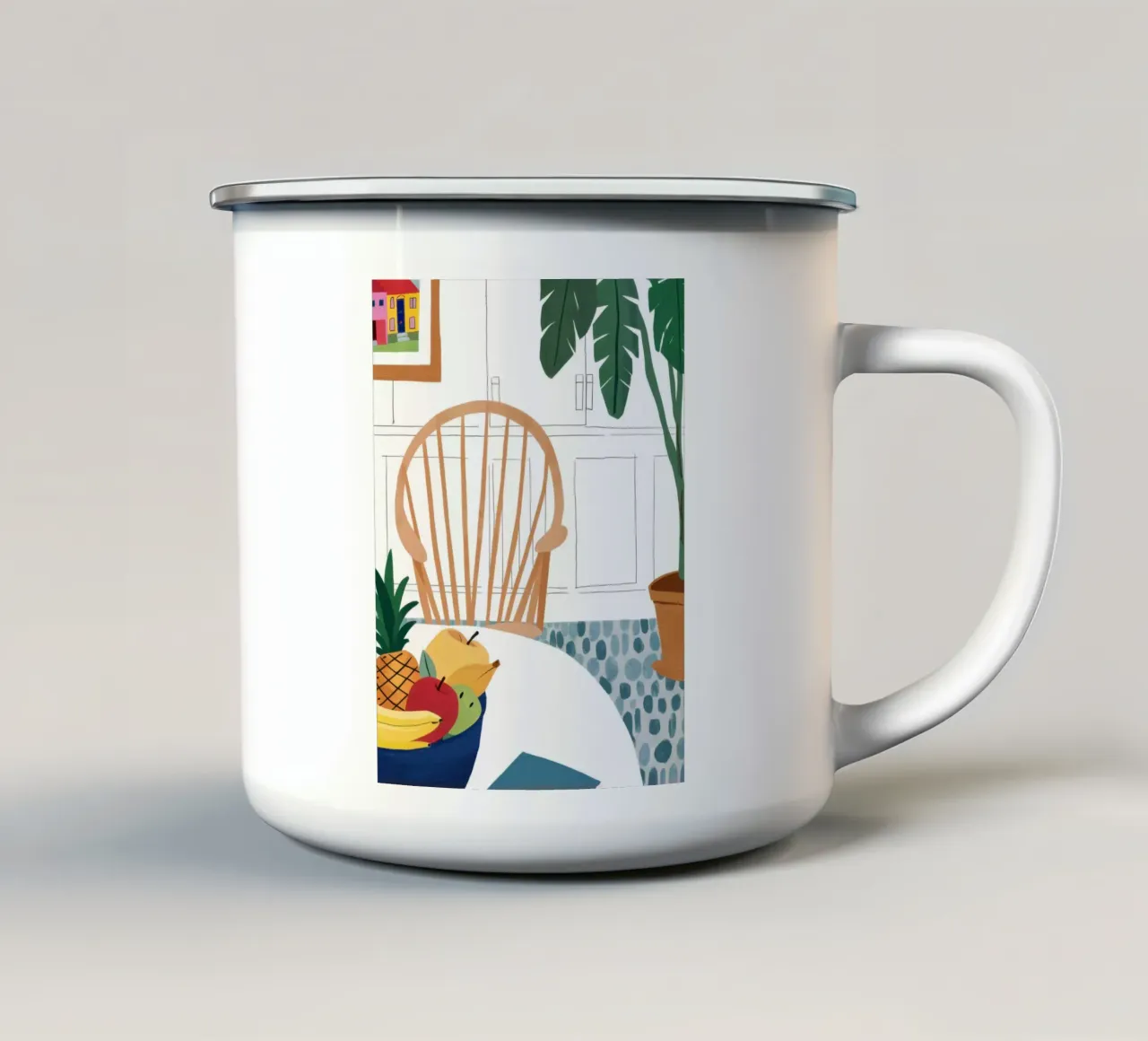 Ananas al sole Immobile tazza in smalto da Nova Glaze