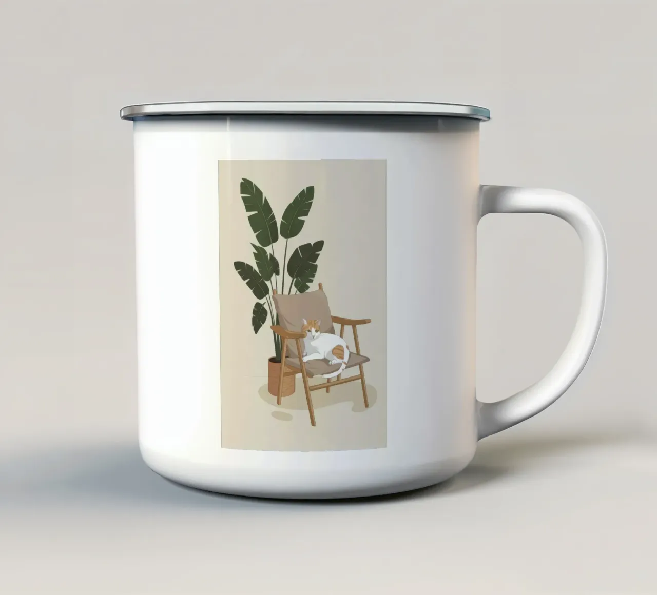 Sedia minimalista Oasis tazza in smalto da Snow Mist