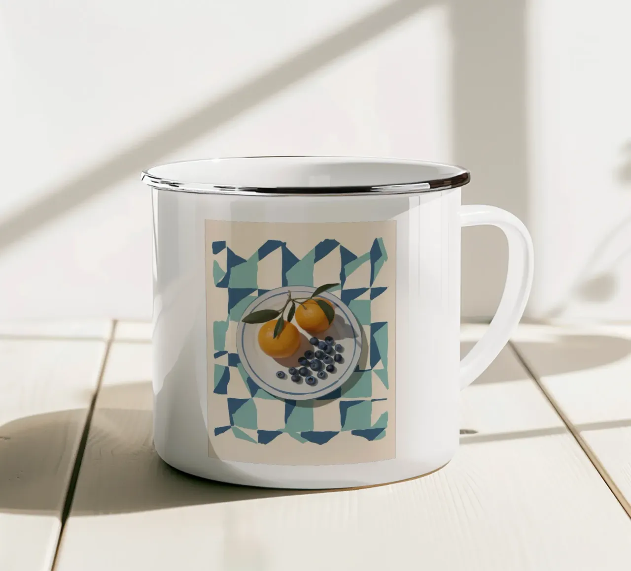 Agrumi Stillness Blues tazza in smalto da Bara Suara