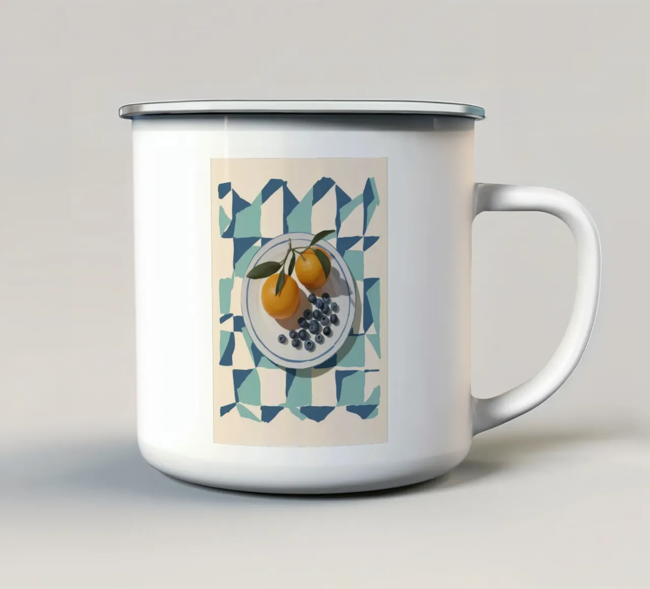 Agrumi Stillness Blues tazza in smalto da Bara Suara