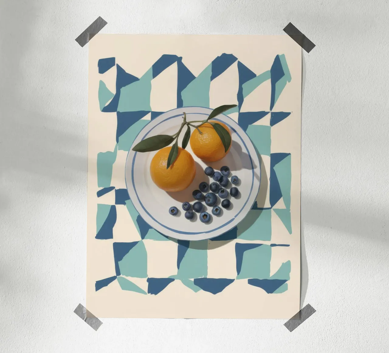 Agrumi Stillness Blues poster con telaio in plastica da Bara Suara