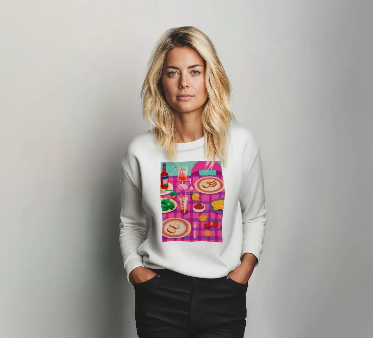 Pranzo a scacchi vivaci felpa da Nova Glaze