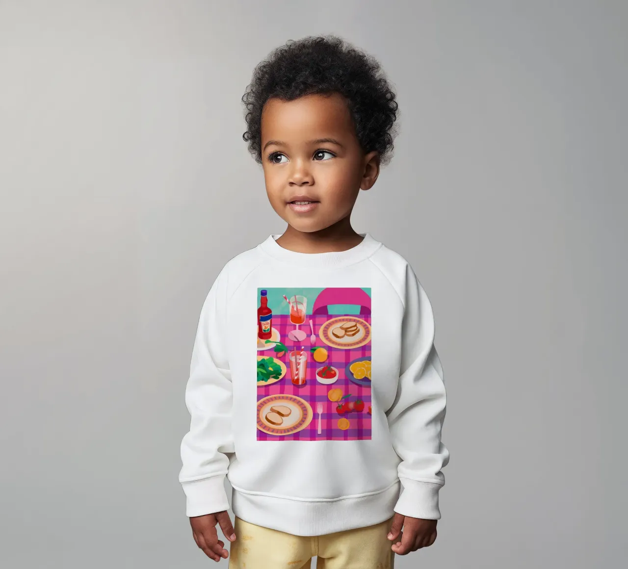 Pranzo a scacchi vivaci felpa neonato da Nova Glaze