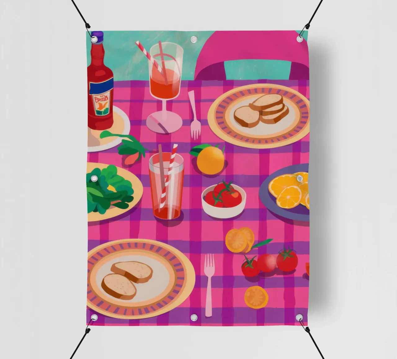 Pranzo a scacchi vivaci telo in pvc da Nova Glaze