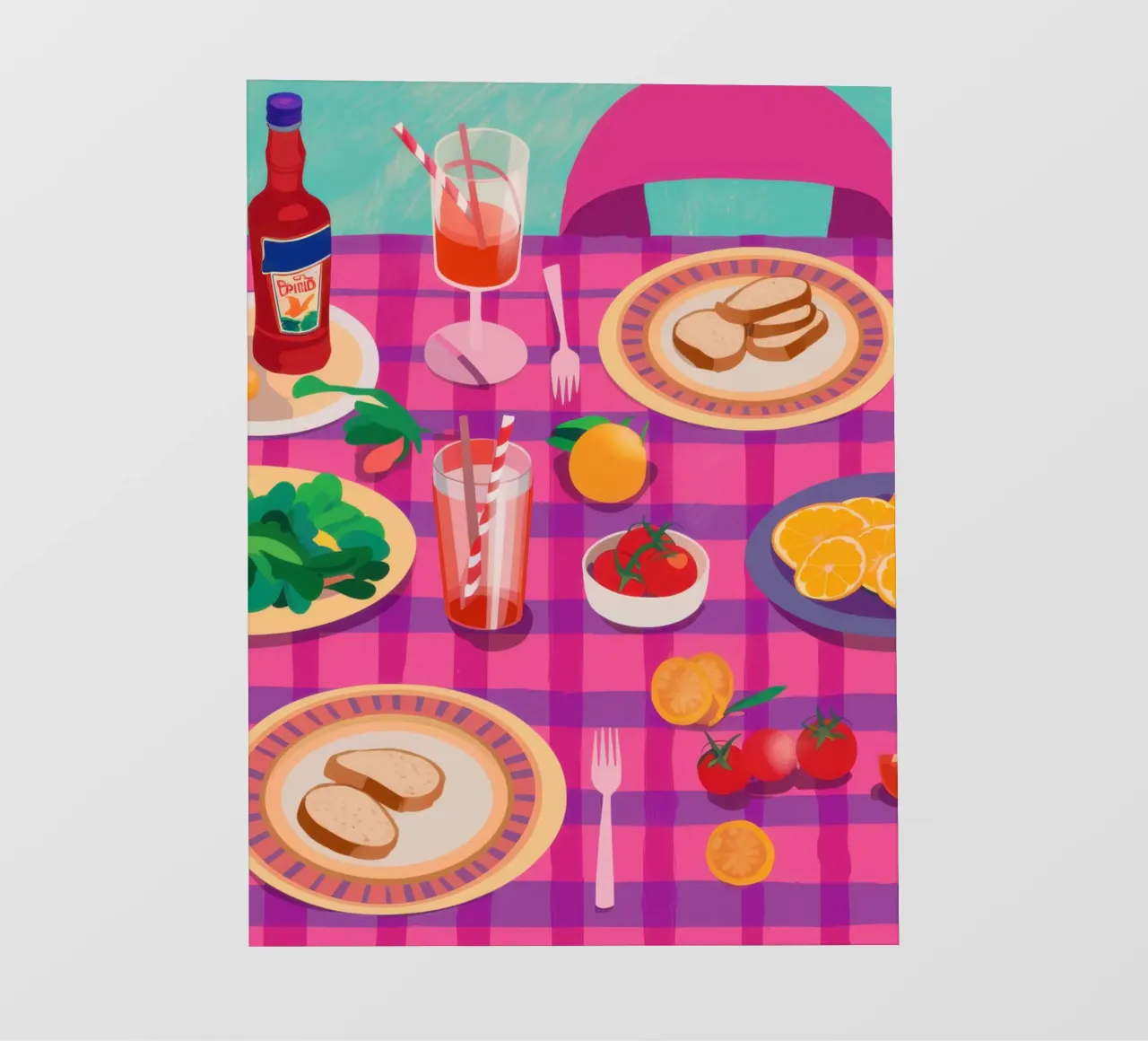 Pranzo a scacchi vivaci telo in pvc da Nova Glaze