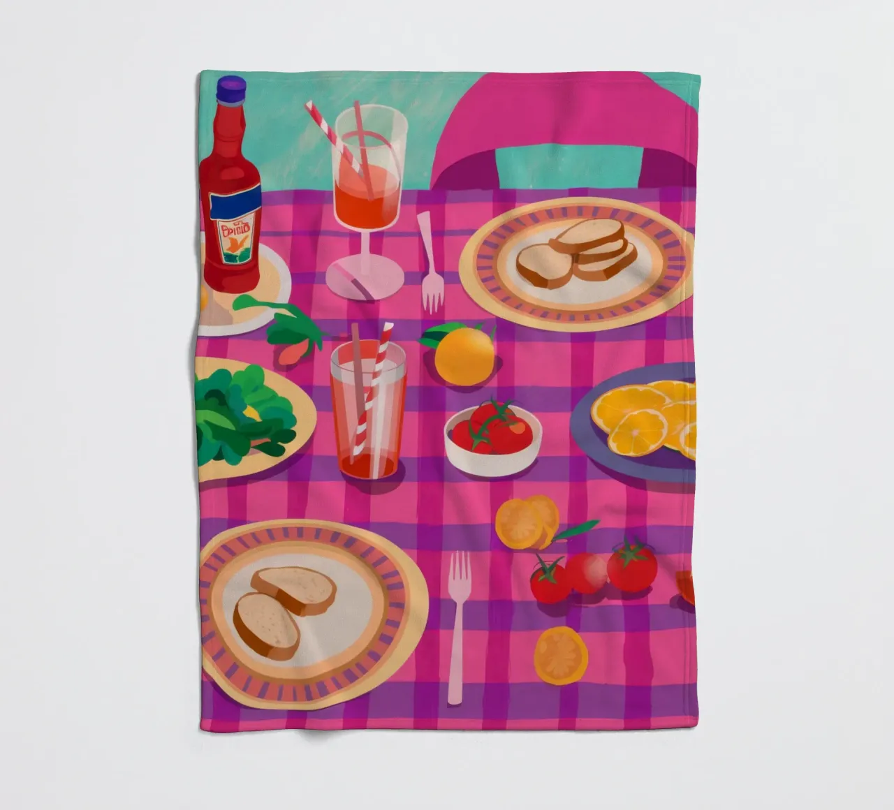 Pranzo a scacchi vivaci coperta in pile da Nova Glaze