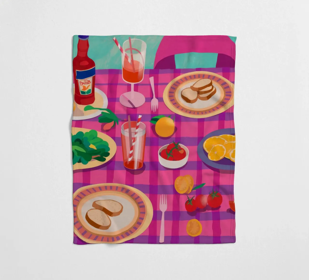 Pranzo a scacchi vivaci coperta in pile da Nova Glaze