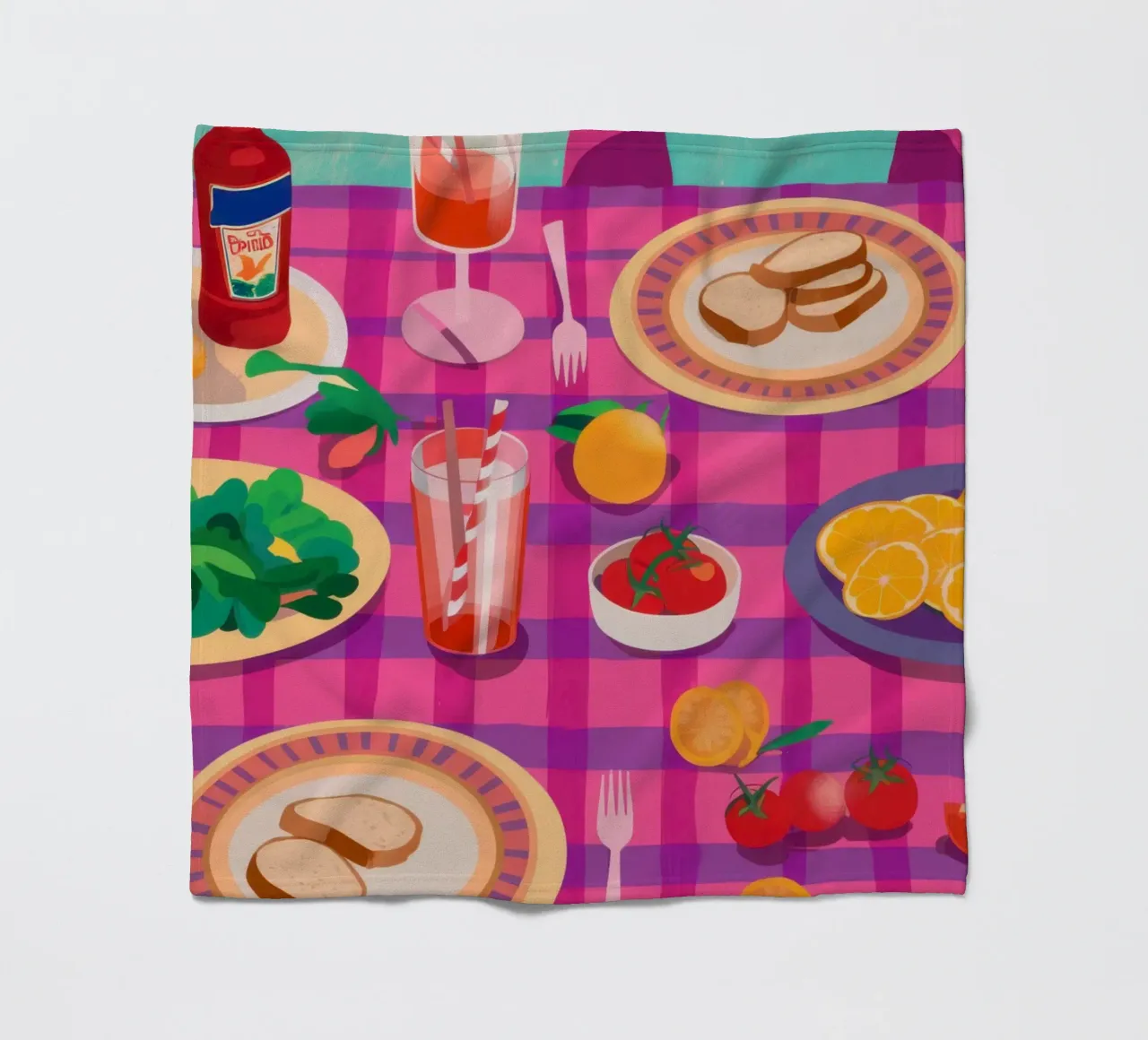 Pranzo a scacchi vivaci coperta in pile da Nova Glaze