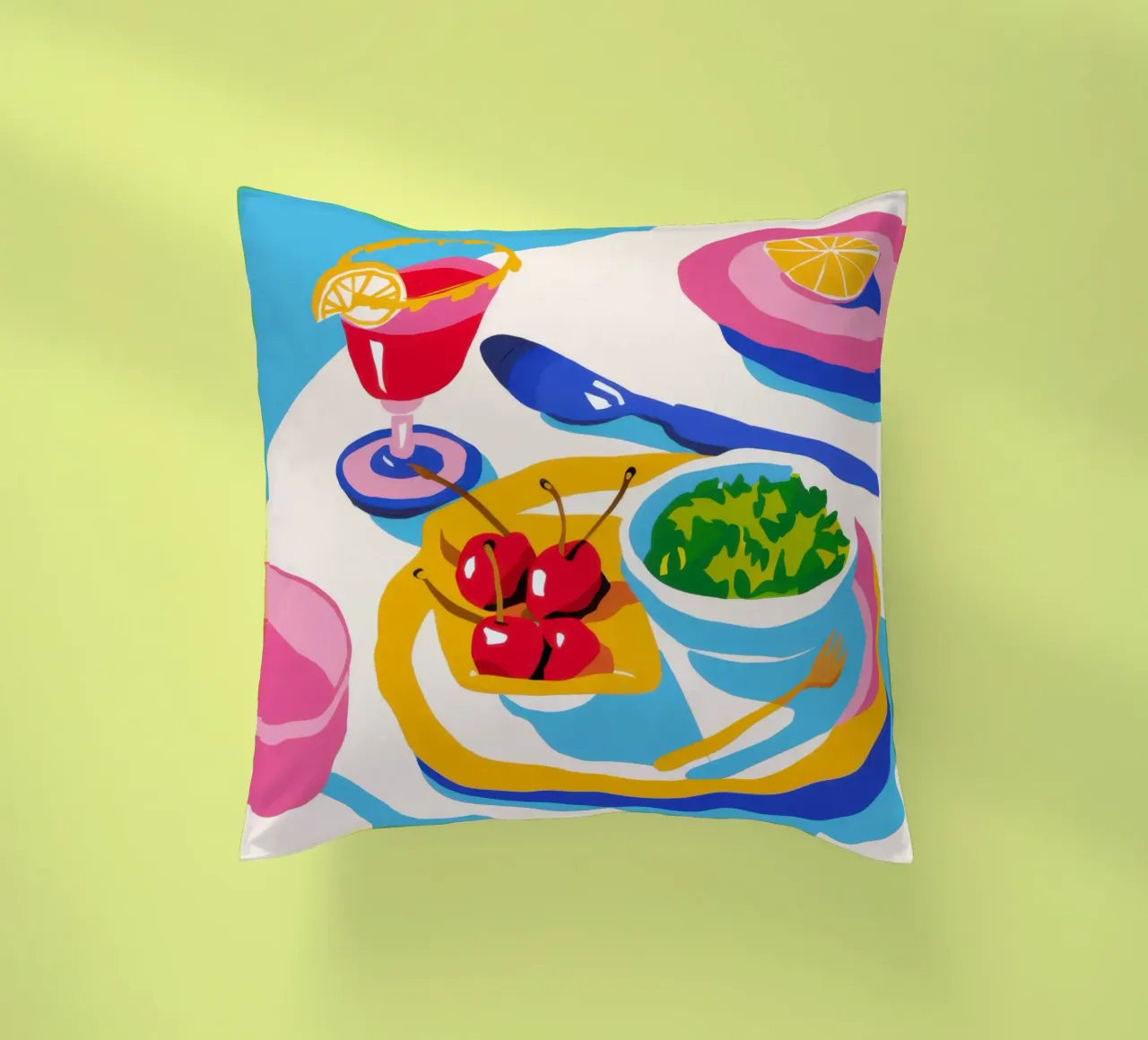 Pranzo cromatico diffuso cuscino da Bara Suara