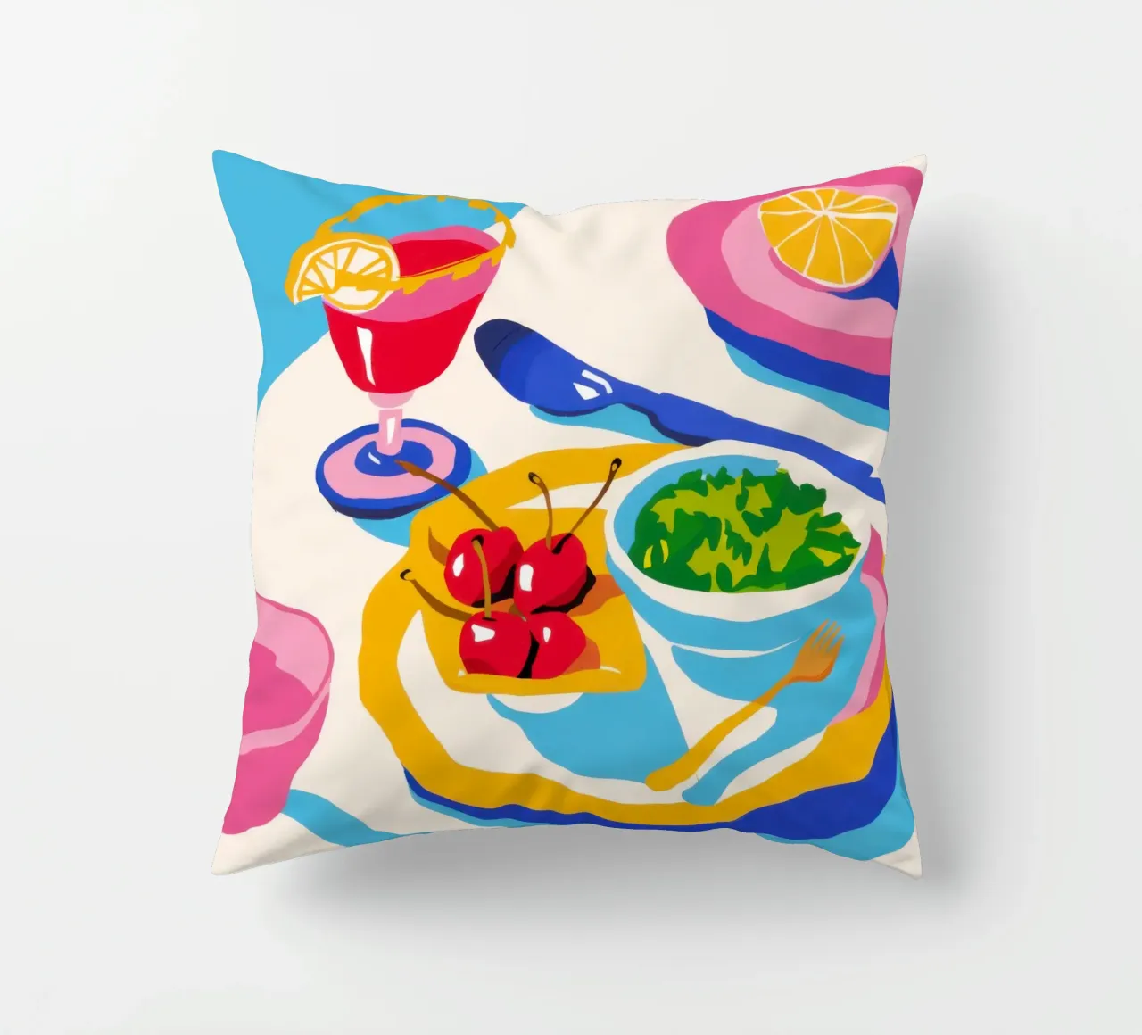 Pranzo cromatico diffuso cuscino da Bara Suara