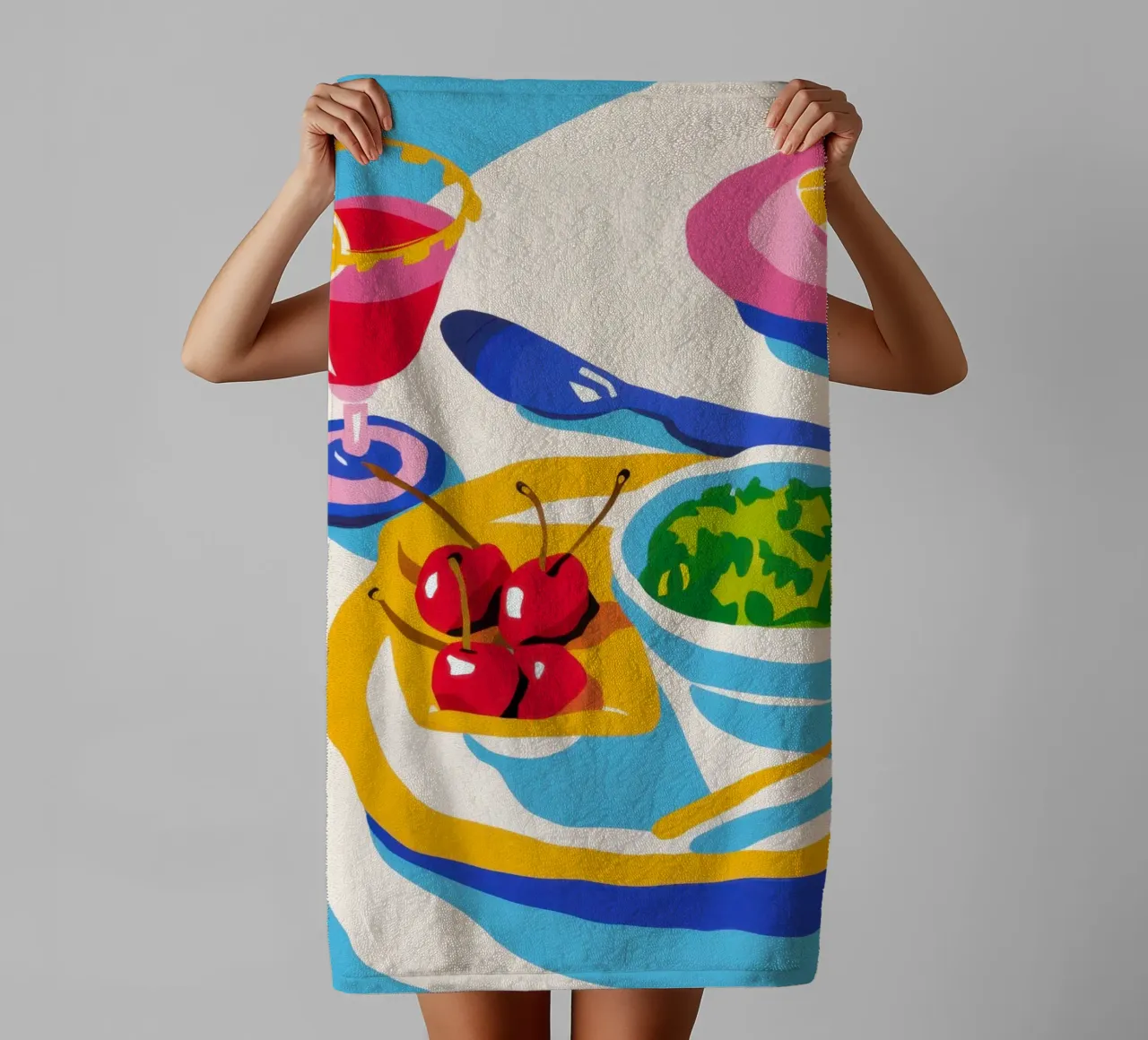 Pranzo cromatico diffuso asciugamano da bagno da Bara Suara