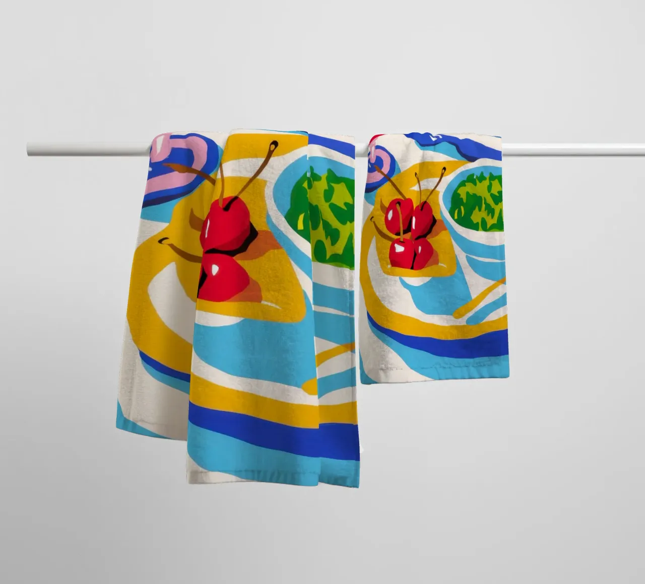 Pranzo cromatico diffuso asciugamano da bagno da Bara Suara