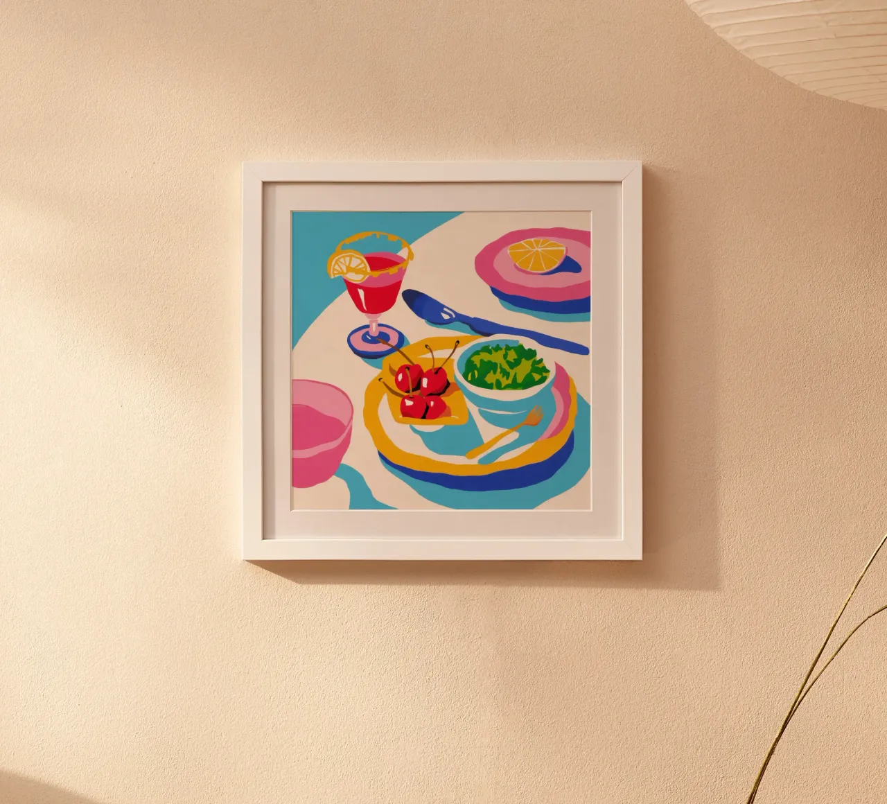 Pranzo cromatico diffuso poster con telaio in plastica da Bara Suara