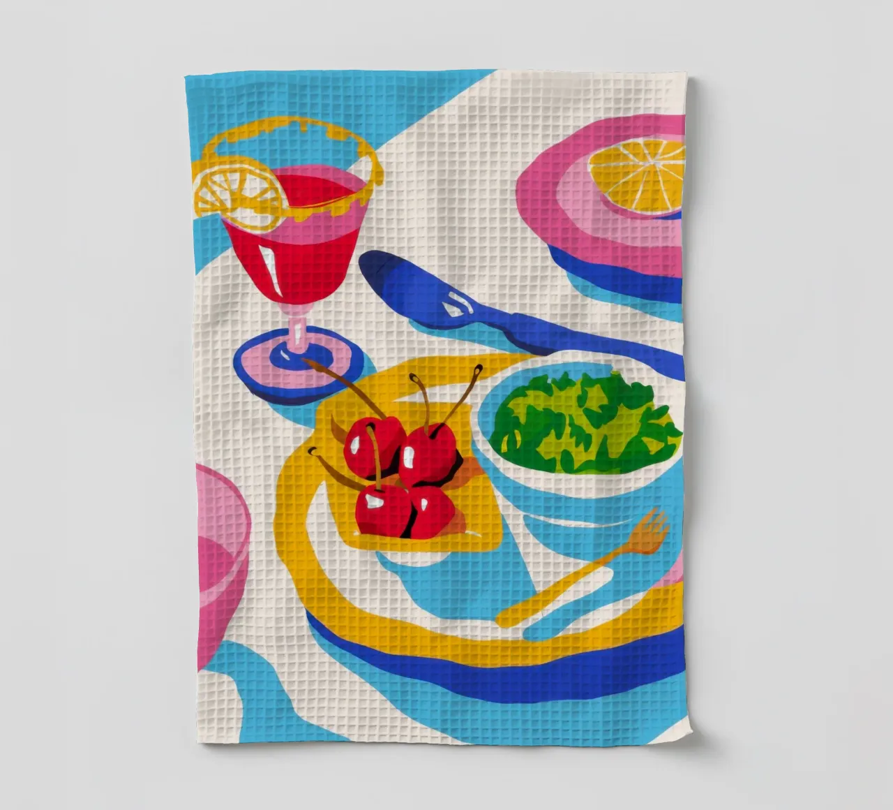 Pranzo cromatico diffuso canovaccio da cucina da Bara Suara