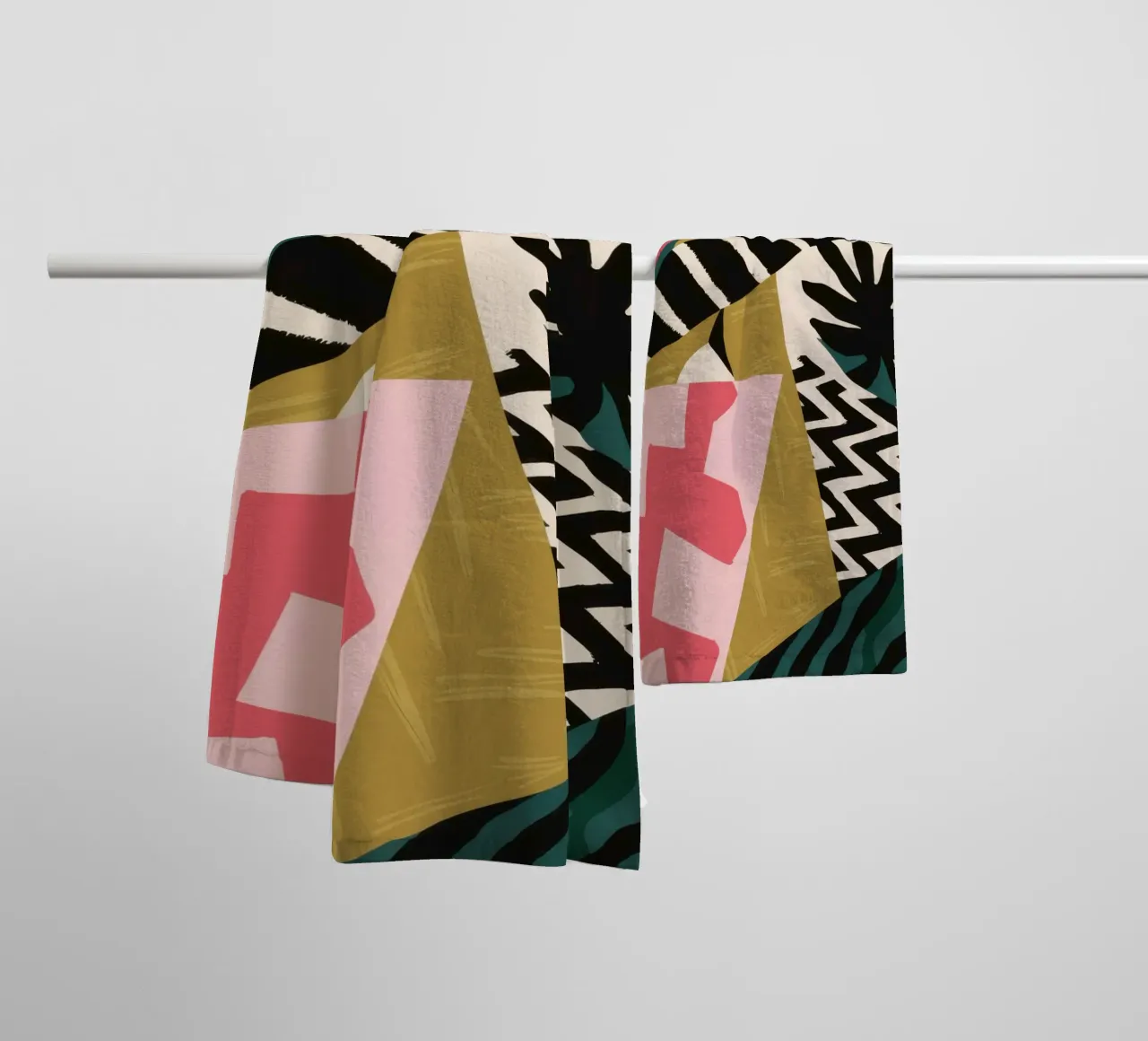 Dynamische vormfusie badhanddoek van Snow Mist