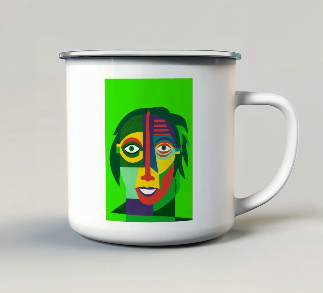 Bagliore cubista verdeggiante tazza in smalto da Nova Glaze