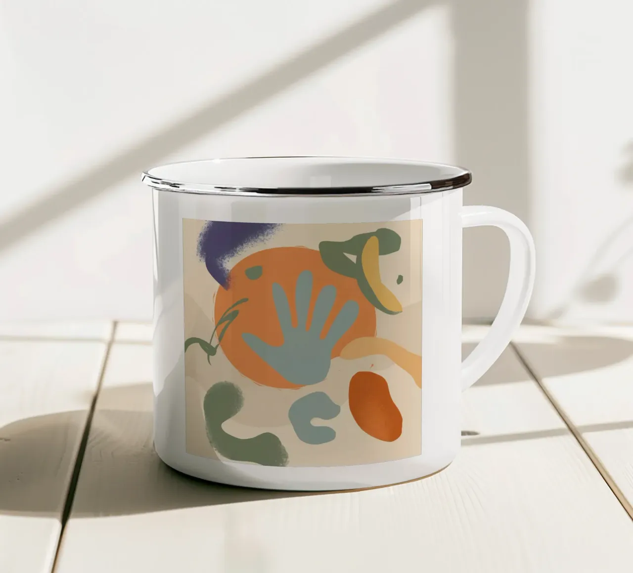Abbraccio di forme delicate tazza in smalto da Scaller Stars