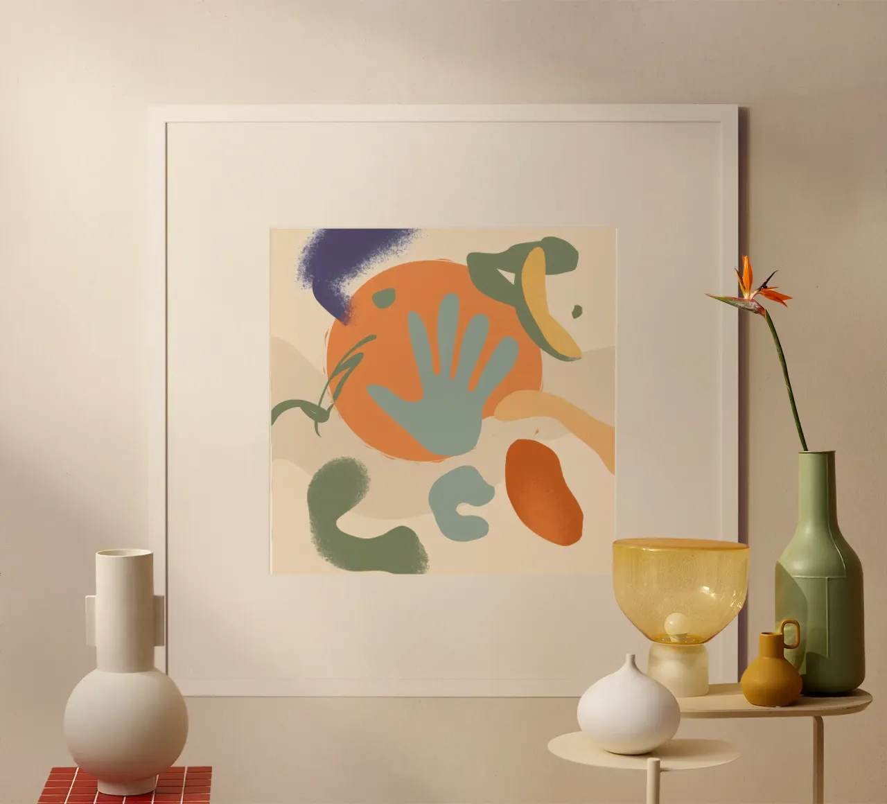Abbraccio di forme delicate poster con telaio in plastica da Scaller Stars