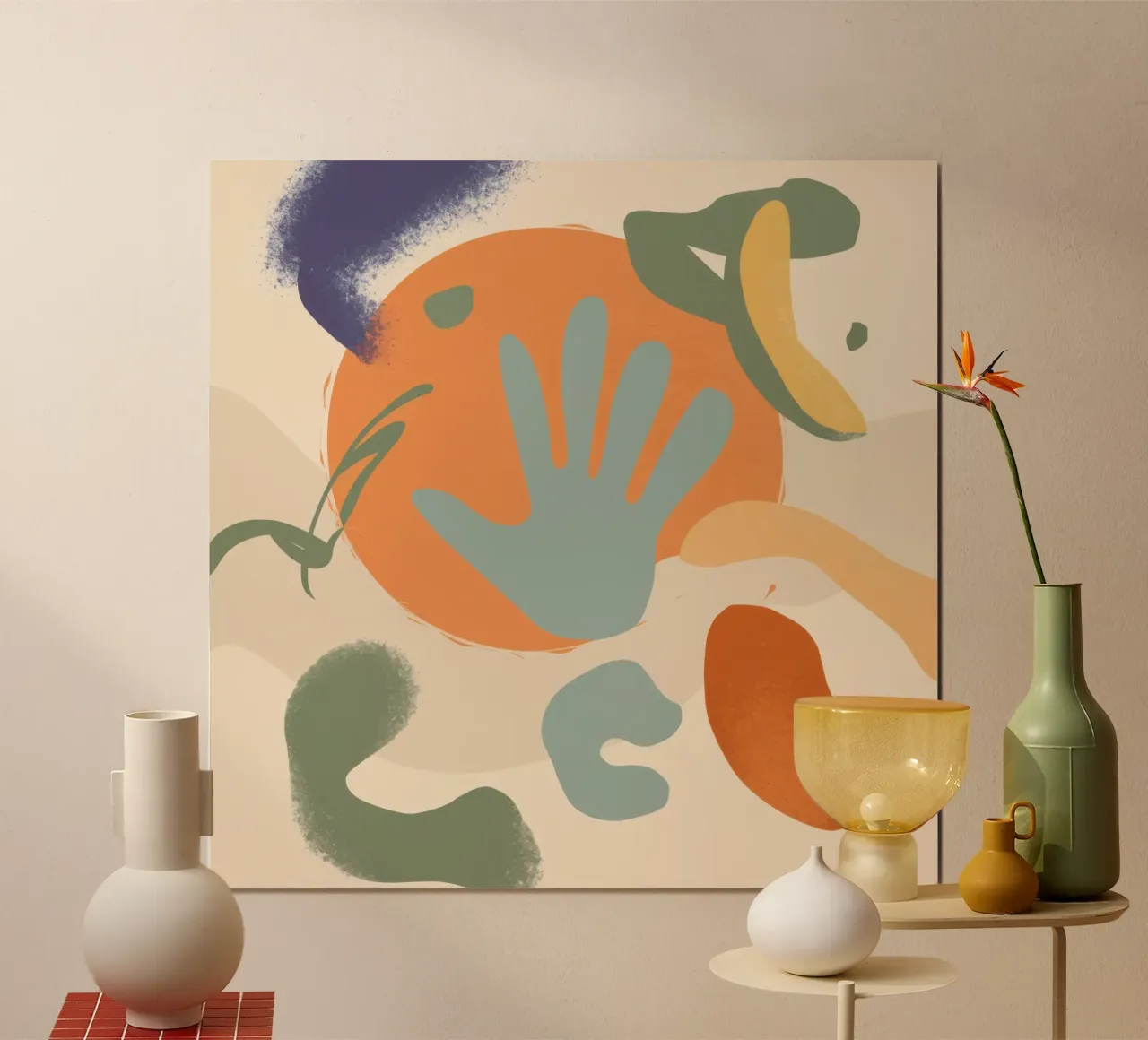 Abbraccio di forme delicate poster con telaio in plastica da Scaller Stars