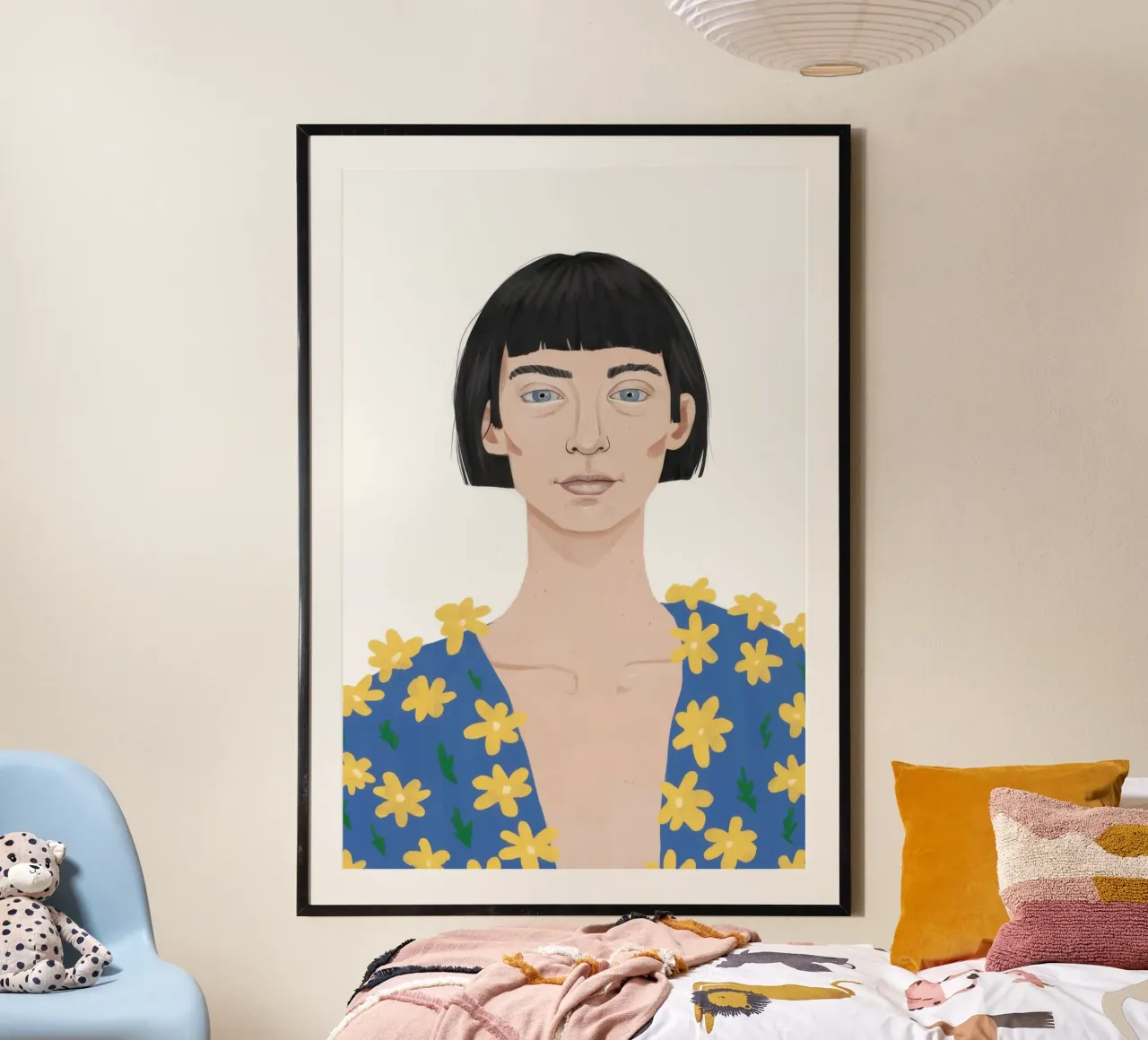 Camicetta floreale Poise poster con telaio in plastica da Bara Suara