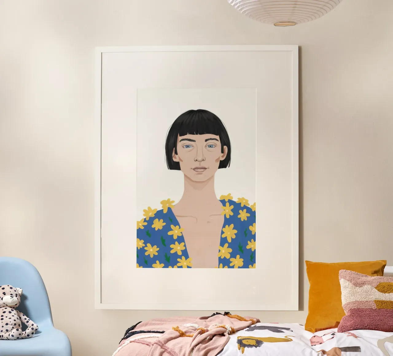 Camicetta floreale Poise poster con telaio in plastica da Bara Suara